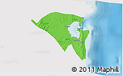 Political 3D Map of Pemba, single color outside