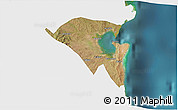 Satellite 3D Map of Pemba, single color outside