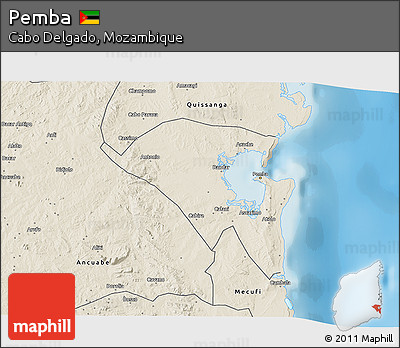 Shaded Relief 3D Map of Pemba