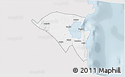 Silver Style 3D Map of Pemba, single color outside