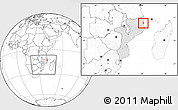 Blank Location Map of Pemba, highlighted country, within the entire country