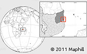 Blank Location Map of Pemba, highlighted country, highlighted parent region