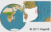 Satellite Location Map of Pemba, highlighted country