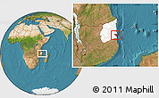 Satellite Location Map of Pemba, highlighted parent region