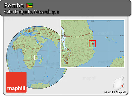 Savanna Style Location Map of Pemba