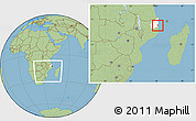 Savanna Style Location Map of Pemba, highlighted parent region, within the entire country