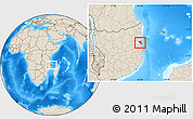 Shaded Relief Location Map of Pemba