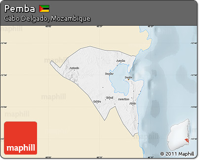 Classic Style Map of Pemba, single color outside