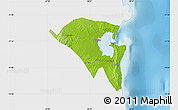 Physical Map of Pemba, single color outside
