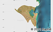 Satellite Map of Pemba, single color outside