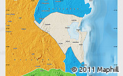 Shaded Relief Map of Pemba, political outside
