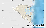 Shaded Relief Map of Pemba, single color outside