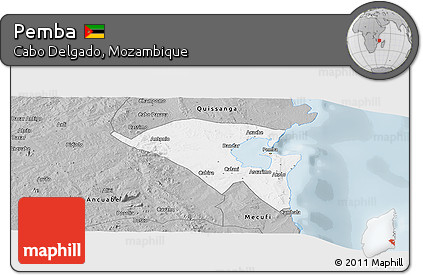 Gray Panoramic Map of Pemba
