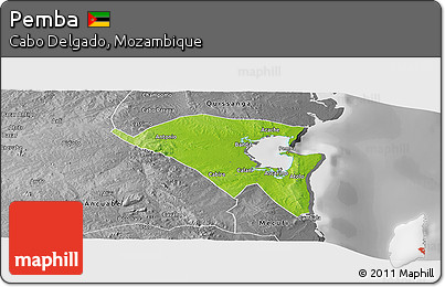 Physical Panoramic Map of Pemba, desaturated