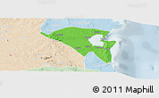 Political Panoramic Map of Pemba, lighten