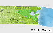 Political Panoramic Map of Pemba, physical outside