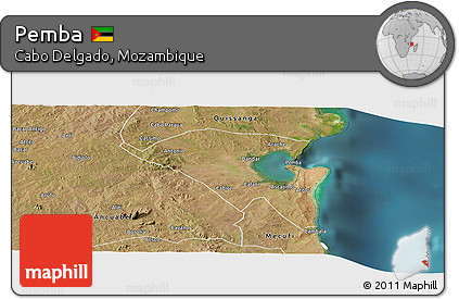 Satellite Panoramic Map of Pemba
