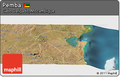 Satellite Panoramic Map of Pemba