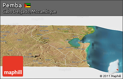 Satellite Panoramic Map of Pemba