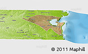 Satellite Panoramic Map of Pemba, physical outside