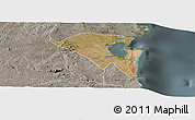 Satellite Panoramic Map of Pemba, semi-desaturated