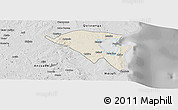 Shaded Relief Panoramic Map of Pemba, desaturated