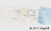 Shaded Relief Panoramic Map of Pemba, lighten