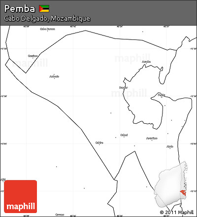 Blank Simple Map of Pemba