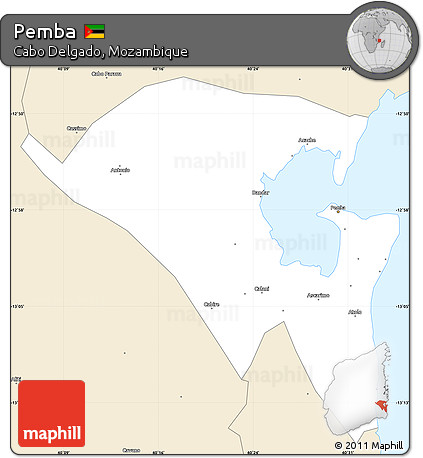 Classic Style Simple Map of Pemba