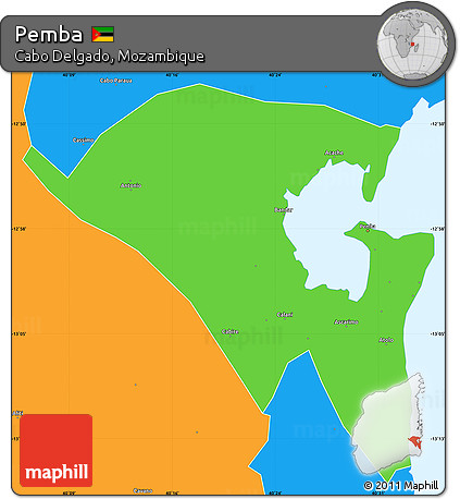 Political Simple Map of Pemba
