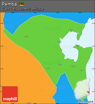 Political Simple Map of Pemba