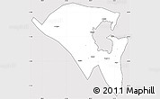 Silver Style Simple Map of Pemba, cropped outside
