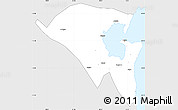 Silver Style Simple Map of Pemba, single color outside