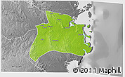 Physical 3D Map of Quissanga, desaturated