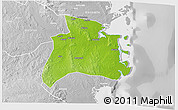 Physical 3D Map of Quissanga, lighten, desaturated
