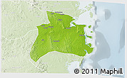 Physical 3D Map of Quissanga, lighten