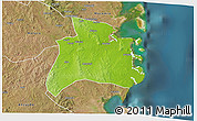 Physical 3D Map of Quissanga, satellite outside