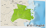Physical 3D Map of Quissanga, shaded relief outside