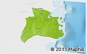 Physical 3D Map of Quissanga, single color outside