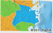 Political 3D Map of Quissanga
