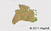 Satellite 3D Map of Quissanga, cropped outside