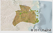 Satellite 3D Map of Quissanga, lighten
