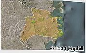 Satellite 3D Map of Quissanga, semi-desaturated