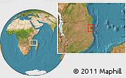 Satellite Location Map of Quissanga