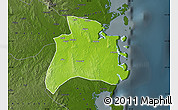 Physical Map of Quissanga, darken