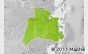 Physical Map of Quissanga, lighten, desaturated