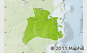 Physical Map of Quissanga, lighten
