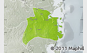 Physical Map of Quissanga, lighten, semi-desaturated