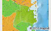Physical Map of Quissanga, political outside