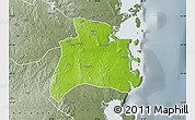 Physical Map of Quissanga, semi-desaturated